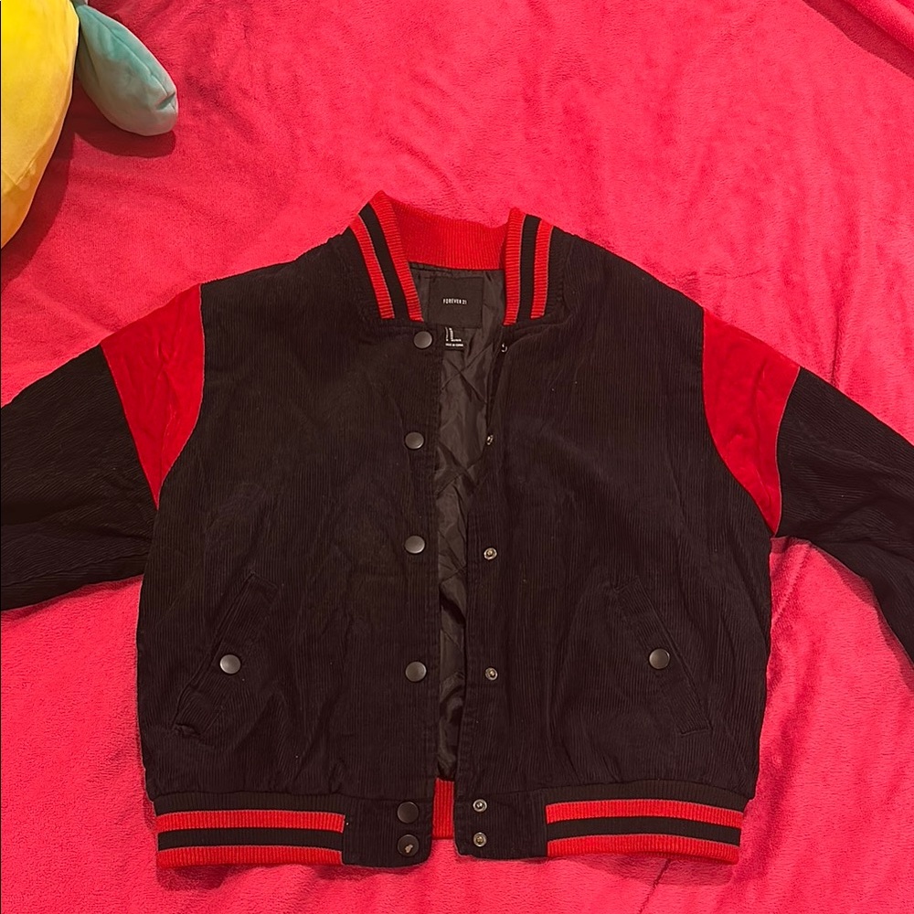 Kids Black and Red Varsity Jacket